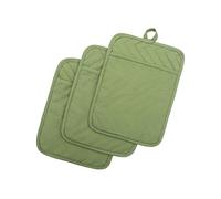 ANYI Cotton Pot Holders, Heat Resistant, Green, 3 Pack, 7" x 9"