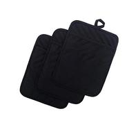 Anyi Cotton Pot Holders with Pocket, Heat Resistant Black Counter Table Hot Pads for Kitchen