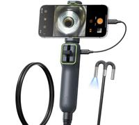 Anykit 5.5mm Two-Way Articulating Endoscope Camera with Light, IP67 Boroscope Inspection Tools, 1920P HD with 8 Adjustable LED Lights, Semi-Rigid Broscope Snake Camera for Automotive Home Mechani