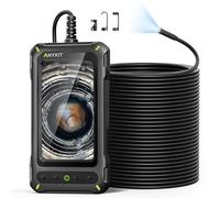 Anykit Industrial Endoscope Camera with Light, 4.3” HD Screen, Waterproof Digital Snake Camera, Semi-Rigid Cable Borescope for Home Pipe, Engine, Inside Wall, Duct (33 FT)