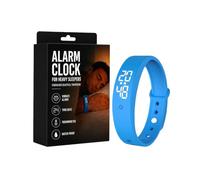 ANYKU Vibrating Alarm Wristband Clock Watch for Heavy Sleepers, Fit Sleeps Rise Bracelet Bands for Deaf People, Wearable Vibration Wrist Alarm Waterproof Silent Alarms Wristband for Men & Women, Blue