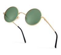 ANYLUV Round Sunglasses Mens Polarised, Unisex Retro Circle Sunglasses for Women UV Protection, Hippie Glasses for Men Wire Metal Frame Small(47mm)