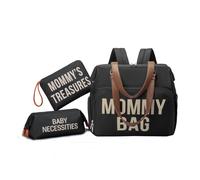 Anymom Mommy Baby Changing Bags Black 3 pcs Set Nappy Backpack