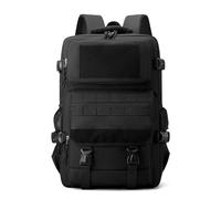 Anynoch 30L Outdoor Tactical Backpack Mountaineering Camping Camouflage Rucksack Khaki Large Capacity Sports Backpack with Molle Webbing (black)