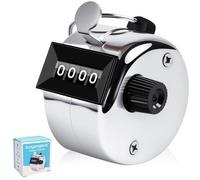 Anyongora Clicker Counter, Metal Hand Tally Counter Clicker with 4 Digit Display, Pitch Counter for Golf Stroke, Baseball, Coaching, Knitting, Lap, Row Sport, Silver