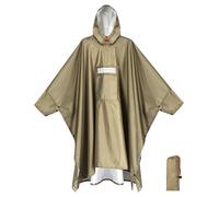 ANYOO Waterproof Rain Poncho Adult Reusable with Sleeves & Reflective Tape | Lightweight Ventilated, PU8000mm, Ripstop, Hooded, Multi-use, for Hiking Camping Cycling Outdoor Activities, Unisex