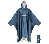ANYOO Waterproof Rain Poncho Adult Reusable with Sleeves & Reflective Tape | Lightweight Ventilated, PU8000mm, Ripstop, Hooded, Multi-use, for Hiking Camping Cycling Outdoor Activities, Unisex