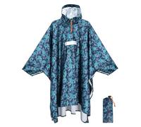 ANYOO Waterproof Rain Poncho Adult Reusable with Sleeves & Reflective Tape | Lightweight Ventilated, PU8000mm, Ripstop, Hooded, Multi-use, for Hiking Camping Cycling Outdoor Activities, Unisex