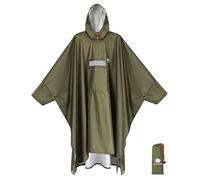 ANYOO Waterproof Rain Poncho Adult Reusable with Sleeves & Reflective Tape | Lightweight Ventilated, PU8000mm, Ripstop, Hooded, Multi-use, for Hiking Camping Cycling Outdoor Activities, Unisex