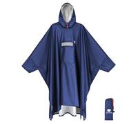 ANYOO Waterproof Rain Poncho Adult Reusable with Sleeves & Reflective Tape | Lightweight Ventilated, PU8000mm, Ripstop, Hooded, Multi-use, for Hiking Camping Cycling Outdoor Activities, Unisex
