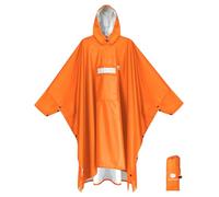ANYOO Waterproof Rain Poncho Adult Reusable with Sleeves & Reflective Tape | Lightweight Ventilated, PU8000mm, Ripstop, Hooded, Multi-use, for Hiking Camping Cycling Outdoor Activities, Unisex