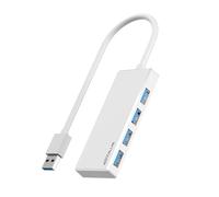 ANYPLUS USB 3.0 Hub, Portable Slim USB Hub Adapter, 0.8 ft/25 cm Multiple USB Splitter, USB Extender for PC, Laptop, iMac, Surface Pro, MacBook, Mac Pro, Flash Drive, XPS, Mouse, HDD【White】
