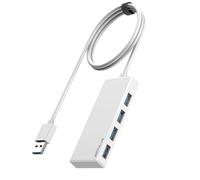 ANYPLUS USB Hub, Multiport USB Splitter Adapter, 2 ft Long Cable USB 3.0 Hub, USB Extender for Laptop, PC, iMac, Surface Pro, MacBook, Mac Pro, Flash Drive, XPS, Mouse, HDD【White】