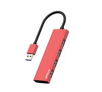 ANYPLUS USB Hub, USB 3.0 Hub Aluminum Alloy Ultra Slim USB Splitter, Portable 4 Port USB Extender, USB Hub for Laptop, PC, MacBook, iMac, Surface Pro, Mac Pro, Flash Drive, XPS 【Red】
