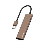 ANYPLUS USB Hub, USB 3.0 Hub Aluminum Alloy Ultra Slim USB Splitter, Portable 4 Port USB Extender, USB Hub for Laptop, PC, MacBook, iMac, Surface Pro, Mac Pro, Flash Drive, XPS【Brown】