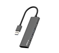 ANYPLUS USB Hub, USB 3.0 Hub Aluminum Alloy Ultra Slim USB Splitter, Portable 4 Port USB Extender, USB Hub for Laptop, PC, MacBook, iMac, Surface Pro, Mac Pro, Flash Drive, XPS 【Black】