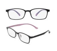 Anyrain TR90 Sports Reading Glasses for Men Women, Rectangular Frame with Spring Hinges, Thin Lenses Eyeglasses, Blue Light Blocking Readers Glasses for Computers, Reading, Glasses Cases (Pink, 2.50)