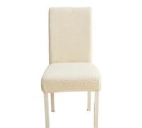 Anyseat Chair Cover Beige Micro Knitted Design with Elastic Material for Dining Room Kitchen Wedding Hotel Banquet Restaurant