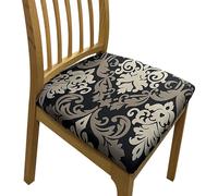 Anyseat Chair Cover Black Bronze Vine Print Stretch Seat Cover for Home Dinning Kitchen Washable Removable