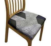 Anyseat Chair Cover Dark Gray Black Pattern Print Stretch Seat Cover for Home Dinning Kitchen Washable Removable