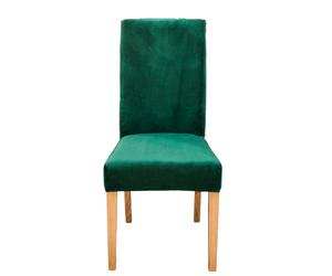 Anyseat Chair Cover Dark Green Velvet Plush Stretch Elastic Slipcover
