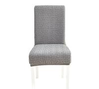 Anyseat Chair Cover Dark Grey Square Geometric Design with Elastic Material for Dining Room Kitchen Wedding Hotel Banquet Restaurant