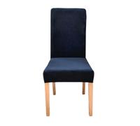 Anyseat Chair Cover Dark Navy Velvet Plush Stretch Elastic Slipcover