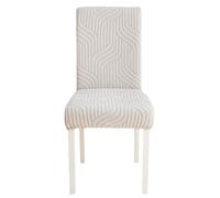 Anyseat Chair Cover Light Grey Linear Design with Anti-Dirt and Elastic Material for Dining Room Kitchen Wedding Hotel Banquet Restaurant