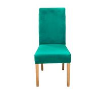 Anyseat Chair Cover Peacock Blue Velvet Plush Stretch Elastic Slipcover