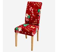 Anyseat Cute Santa Big Candy Elastic Chair Cover for Dining Room