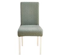 Anyseat Cypress Green Linear Elastic Chair Cover for Dining Room