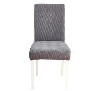 Anyseat Dark Grey Checkered Line Elastic Chair Cover for Dining Room