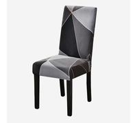 Anyseat Dark Grey Triangle Pattern Elastic Chair Cover for Dining Room