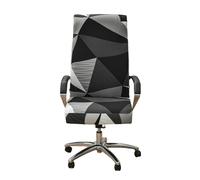 Anyseat Office Chair Cover Black White Geometric Pattern Medium Non-Slip Rotating Seat Case Universal Armrest Chair Protector