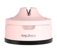 AnySharp Evo Knife Sharpener, Hands-Free Safety, PowerGrip Suction, Safely Sharpens All Kitchen Knives, Ideal for Hardened Steel & Serrated, World's Best, Compact, One Size, Pink