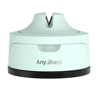 AnySharp Evo Knife Sharpener, Hands-Free Safety, PowerGrip Suction, Safely Sharpens All Kitchen Knives, Ideal for Hardened Steel & Serrated, World's Best, Compact, One Size, Sky Blue