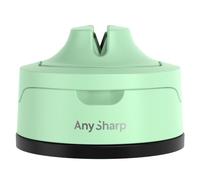 AnySharp Evo Knife Sharpener, Hands-Free Safety, PowerGrip Suction, Safely Sharpens All Kitchen Knives, Ideal for Hardened Steel & Serrated, World's Best, Compact, One Size, Mint