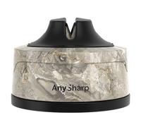 AnySharp Evo Knife Sharpener, Hands-Free Safety, PowerGrip Suction, Safely Sharpens All Kitchen Knives, Ideal for Hardened Steel & Serrated, World's Best, Compact, One Size, Stone