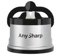 AnySharp Knife Sharpener, Hands-Free Safety, PowerGrip One Size, Silver