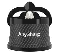 AnySharp Knife Sharpener, Hands-Free Safety, PowerGrip Suction, Safely Sharpens All Kitchen Knives, Ideal for Hardened Steel & Serrated, World's Best, Compact, One Size, Carbon