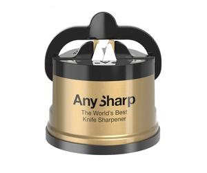 AnySharp Pro Gold World's Best Knife Sharpener, with PowerGrip - Stainless Steel