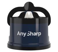 AnySharp Pro Metal Knife Sharpener, Hands-Free Safety, PowerGrip Suction, Sharpens All Kitchen Knives, Ideal for Hardened Steel & Serrated, World's Best, Compact, One Size, Navy