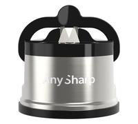 AnySharp Pro Metal World s Best Knife Sharpener with Suction Brushed Metal