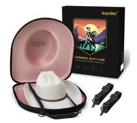 Anysiny Hat Box for Travel-Crush Proof Hat Travel Case for Cowboy Hats Holder Storage Box Organizer Cap Carrier with Adjustable Carry Strap