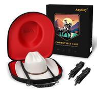 Anysiny Hat Carrier Case for Travel-Crush Proof Cowboy Hat Case Box Storage Organizer Protects up 2 Cowboy Hats for Stetson with Adjustable Carry Strap