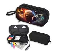 AnySmic Galaxy Solar System Pencil Case for Boys Girls, Large Durable Pencil Pouch for Kids, Polyester Big Capacity Pen Case, Double Zipper, Back to School Gifts