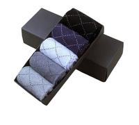 Anysox 5 Pairs Size 6-10 Casual Business Socks High Quality Cotton Breathable Elastic Line Design For Men