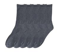 Anysox 5 Pairs Size 6-9 Fashion Socks High Quality Office Sports Business Long Socks Cotton Solid Colors Skateboard Knitted Casual Dark Grey