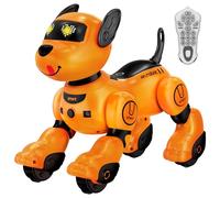 anysun Robot Dog, Rechargeable Robot Dog Toy, Programmable Toy with Tracking Function, Voice Commands, Remote Control and Touch Sensor, Ideal Christmas Gift for Kids (Yellow)