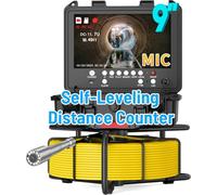 Anysun Self Leveling Sewer Camera with Distance Counter, Drain Pipe Camera 165ft with 9'' 1080P IPS Monitor and DVR 32GB Card, IP68 Waterproof with 12 Lights for Pipe Inspection